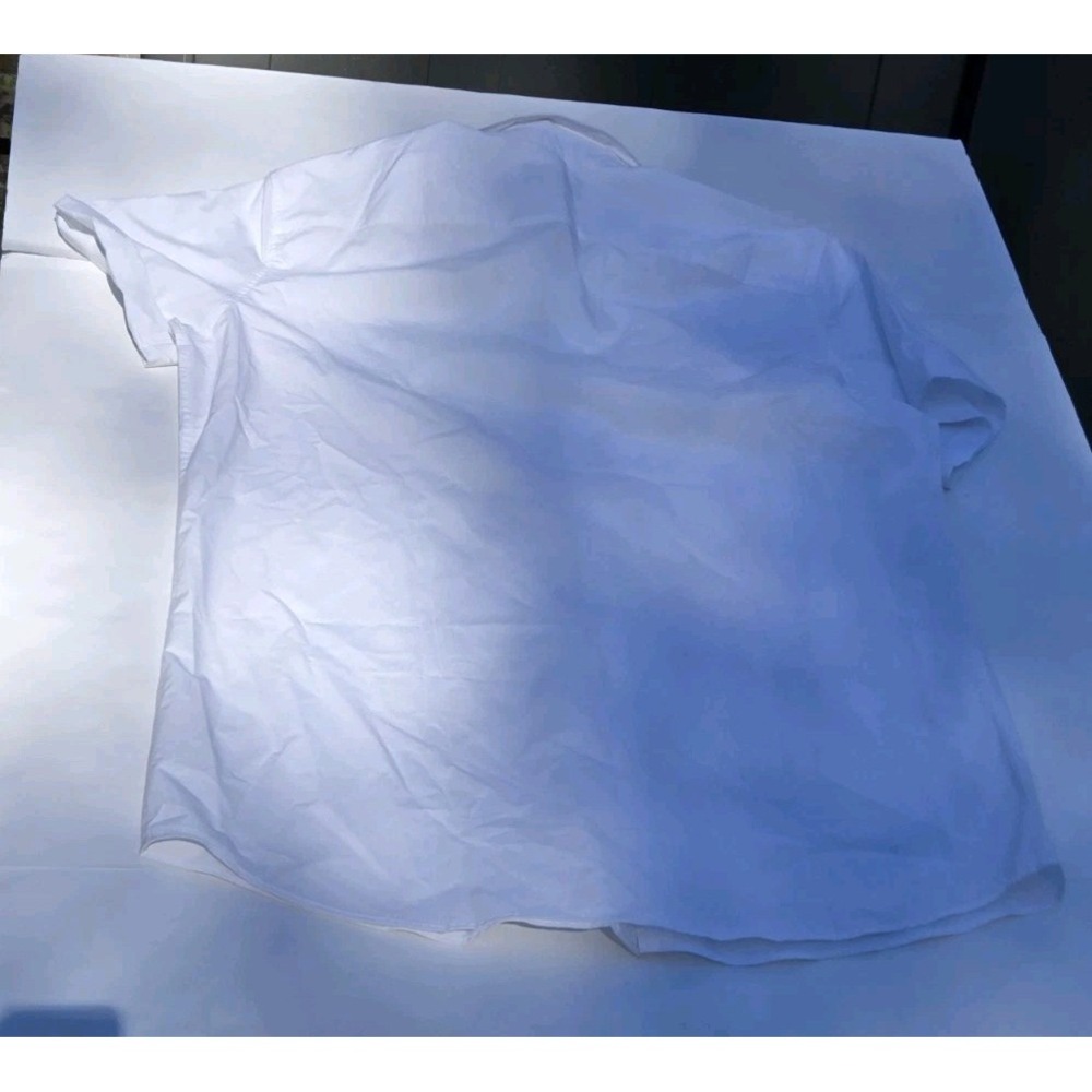 SoftBusiness Tech Shirt Men's XL Tall White Short Sleeve Button Front Dress... - Picture 5 of 5